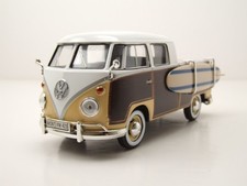 VW T1 Pritsche Con Tavola Da Surf Crema Marrone Modellino 1:24 MotorMax
