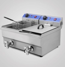 Friggitrice Professionale Elettrica  Inox Con Rubinetto 20 Litri Modello 2023