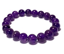 Bracciale In Pietra Preziosa Ametista A Forma Di Sfera Ø-10 Mm