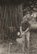 B5 - Foto Photo Fotografia Anni 60 - Uomo taglialegna