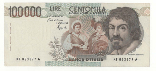 100000 lire caravaggio - 100000,