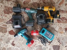 STOCK LOTTO TRE 3 TRAPANO AVVITATORE METABO DEWALT MAKITA BATTERIE REVISIONARE