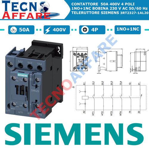Contattore 50a 400v 4poli - 50a,