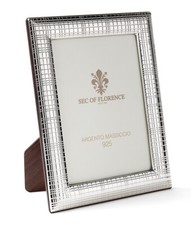 10x15 CORNICE PORTAFOTO in ARGENTO MASSICCIO 925 con retro in legno 10x15 * 7213