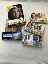 Flash cubi fotocamera vintage anni 70 Sylvania Blue Dot lotto misto 14 cubi nuovi con scatola