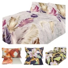 Lenzuola matrimoniale 2 piazze Renato Balestra in cotone Fiori Piume Rose Cerchi