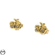 Orecchini oro giallo 18 kt 750 farfalle zirconi -322/VE-