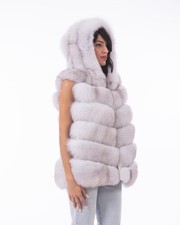 Pelliccia gilet volpe bianco /