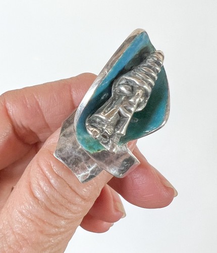 Anello bypass smaltato argento