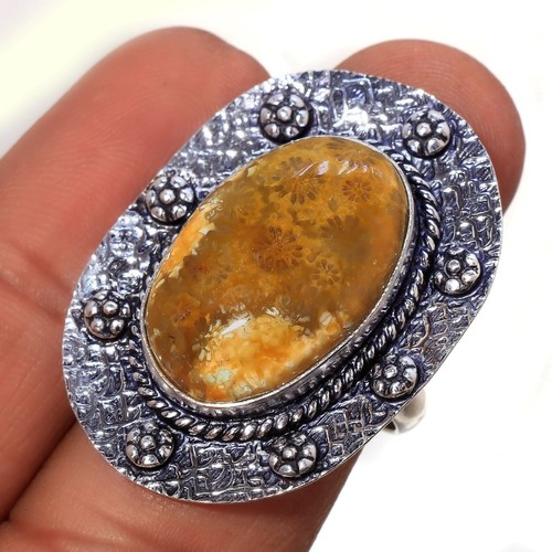 Anello pietra preziosa corallo
