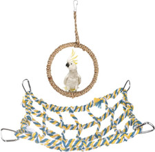 Kit per Pappagalli Cingolati Da 2 Pezzi, Giochi per Pappagalli, Anelli in Corda 