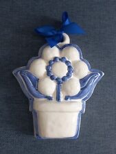 Formella Thun Ceramica Fiore Vaso Blu Bianco