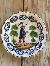 Piatto Da Parete Ceramica Aprile Dipinto A Mano Bassano