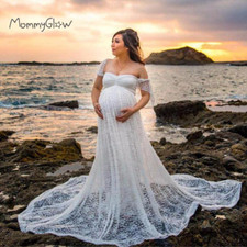 Abiti premaman in pizzo per servizio fotografico vestito gravidanza baby shower spazza treno