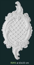 Rosone in gesso bianco per