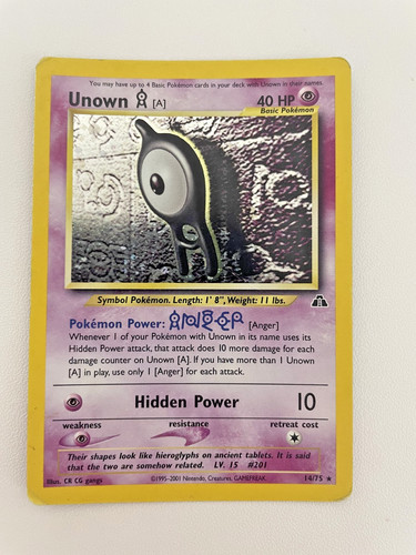 Carta pokemon unown 14 - pokemon, [a]