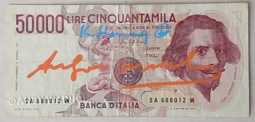 Banconota lire firmata - lire, da