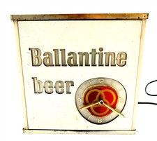 Orologio vintage BALLANTINE BIRRA con luce alto 9,75" di Neon Products Inc FUNZIONA!