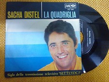 DISCO 45 GIRI SACHA DISTEL - LA QUADRIGLIA/L'INCENDIO A RIO - PATHE' VG-/GD+