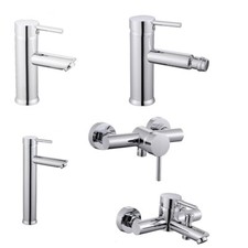 Rubinetto x bagno cromato lucido miscelatore lavabo bidet vasca doccia moderno