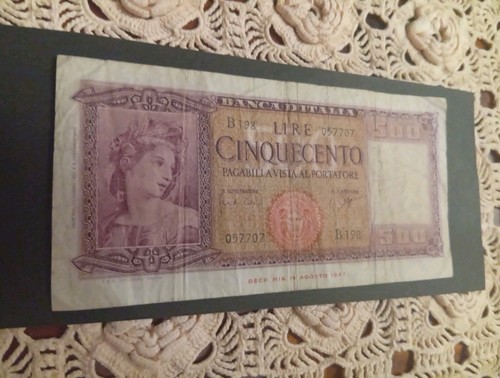 Banconota 500 lire - 500, ornata