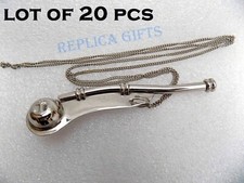 Fischietto barca in ottone finitura antica, pipa chiamata Bosun, ciondolo col...