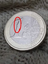 Moneta da 1€ Olanda 2001 con Materiale in Eccesso verticalmente sull'1 EURO