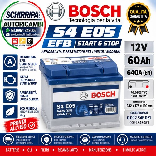 Bosch batteria auto 60ah 640a - auto,