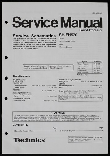 Manuale servizio schemi - manuale, servizio/schemi