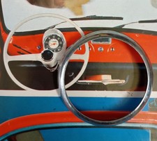 FIAT 500 F - R CORNICE CROMATA PULSANTE CLACSON USATA ED ORIGINALE EPOCA (200)