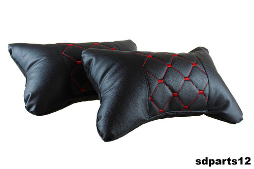 Cuscino eco pelle nera con - 2x,