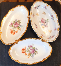 Vtg Fine Porcelain Oval Plates