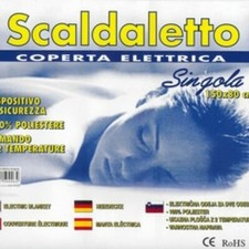 COPERTA TERMICA TERMOCOPERTA SCALDALETTO SCALDASONNO PER LETTO SINGOLO cm 150x80