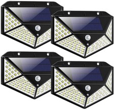 4 Faretti Da Esterno Ad Energia Solare Con 100 Led Con Sensore Di Movimento
