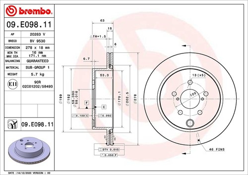 Brembo disco freno asse - disco,