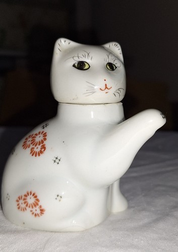 Small ceramic cat tea pot - ceramic,