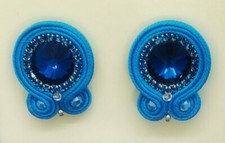 Orecchini donna in soutache celeste. Unico pezzo  