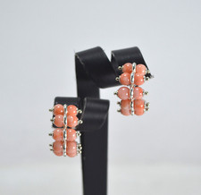 ORECCHINI  ARGENTO 925 BRUCHI IN  CORALLO  ROSA  ARGENTO NATURALE      AGHT 0429