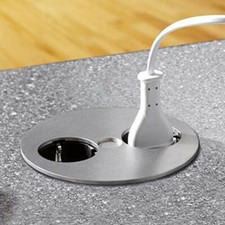 PRESA DUPO PIANO GIREVOLE 2 PRESE CROMO OPACO (w5r)