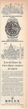 ROLEX GMT Master time local NEW YORK ROME Pubblicità 1 pagina 1959 OROLOGIO 