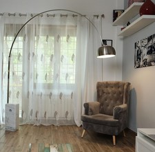 VOLERO Lampada ad arco Atena Piantana da Terra con Base in Marmo Stelo