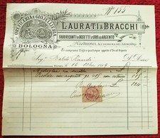 6796-BOLOGNA,RICEVUTA OREFICERIA-GIOIELLERIA LAURATI & BRACCHI, ORO-ARGENTO 1899