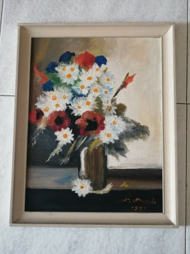 Dipinto olio tavola - olio, su