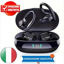 Cuffie auricolari Bluetooth wireless TWS Sports con gancio auricolare e bassi