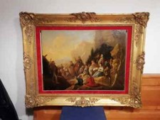 dipinti antichi 800 oil painting on Canvas  vittoriano fiamminghi