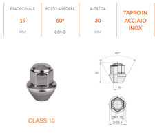N1110 DADO RUOTE OEM M12X1,5 X