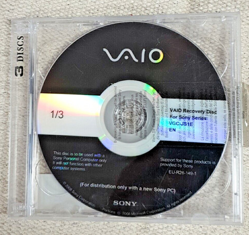 Disco recupero sony vaio - sony,