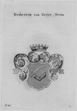 1820 - Geyer Pietra Stemma Nobiltà Insegna Araldica Crest Kupferstich