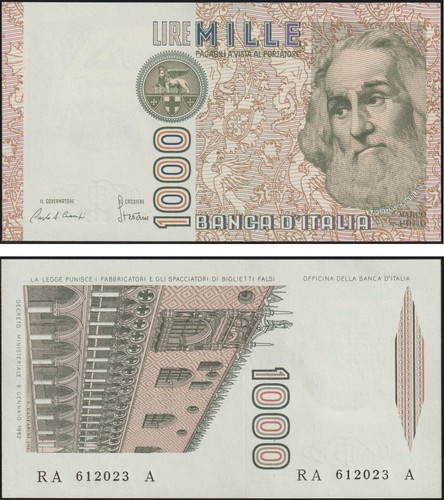1000 lire 1982 - lire, 16/3/1982