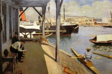 Dipinto olio paesaggio urbano